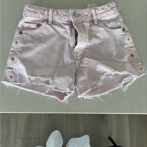 Zara Pink Distressed Shorts